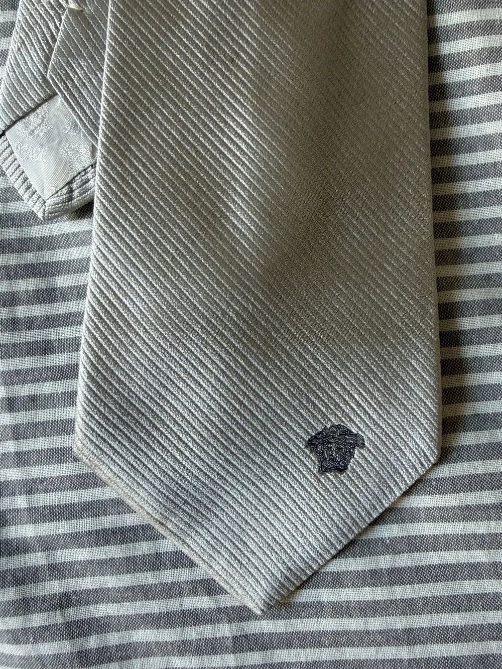 Versace Silk Silver Tie